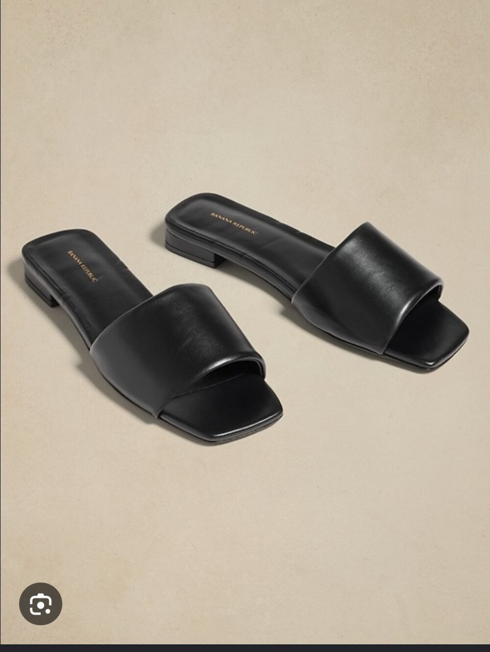 Banana Republic Lucca Black Leather Slide Sandal